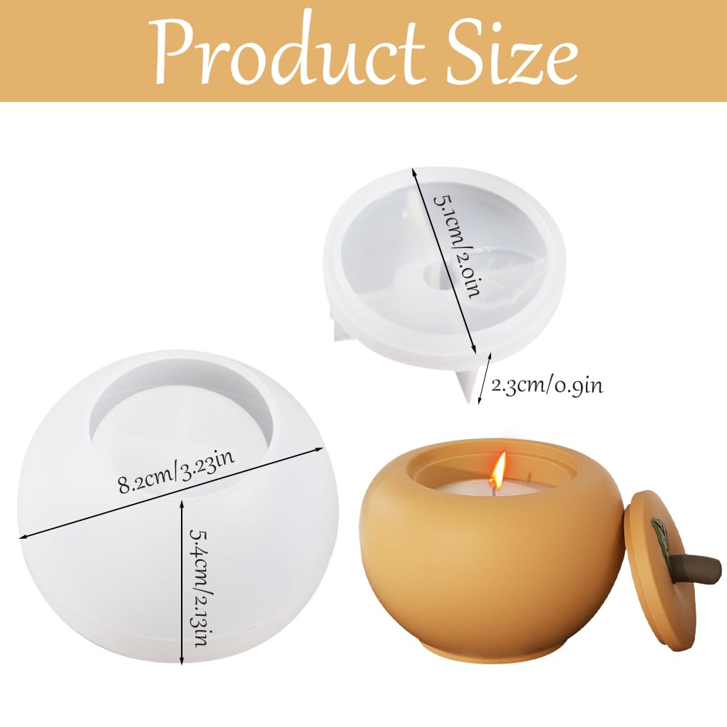 FineInno Jar Resin Mould,Apple Shaped Box Silicone Mould with Lid Epoxy Resin Casting Crafts mold for DIY Candle Holder Ornaments,Jewelry Storage Box,Home Decoration - Image 4