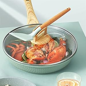 Qtyqwc Wok-Pfanne mit Deckel 20 cm