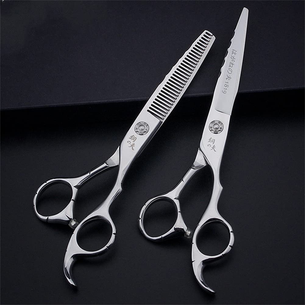 6,0 Pouces Ciseaux De Coupe des Cheveux Professionnels, 440C en Acier Inoxydable Ciseaux À Ciseaux Et Ciseaux D'éclaircie, pour Salon Coiffeur, Hommes, Femmes, Enfants Et Adultes