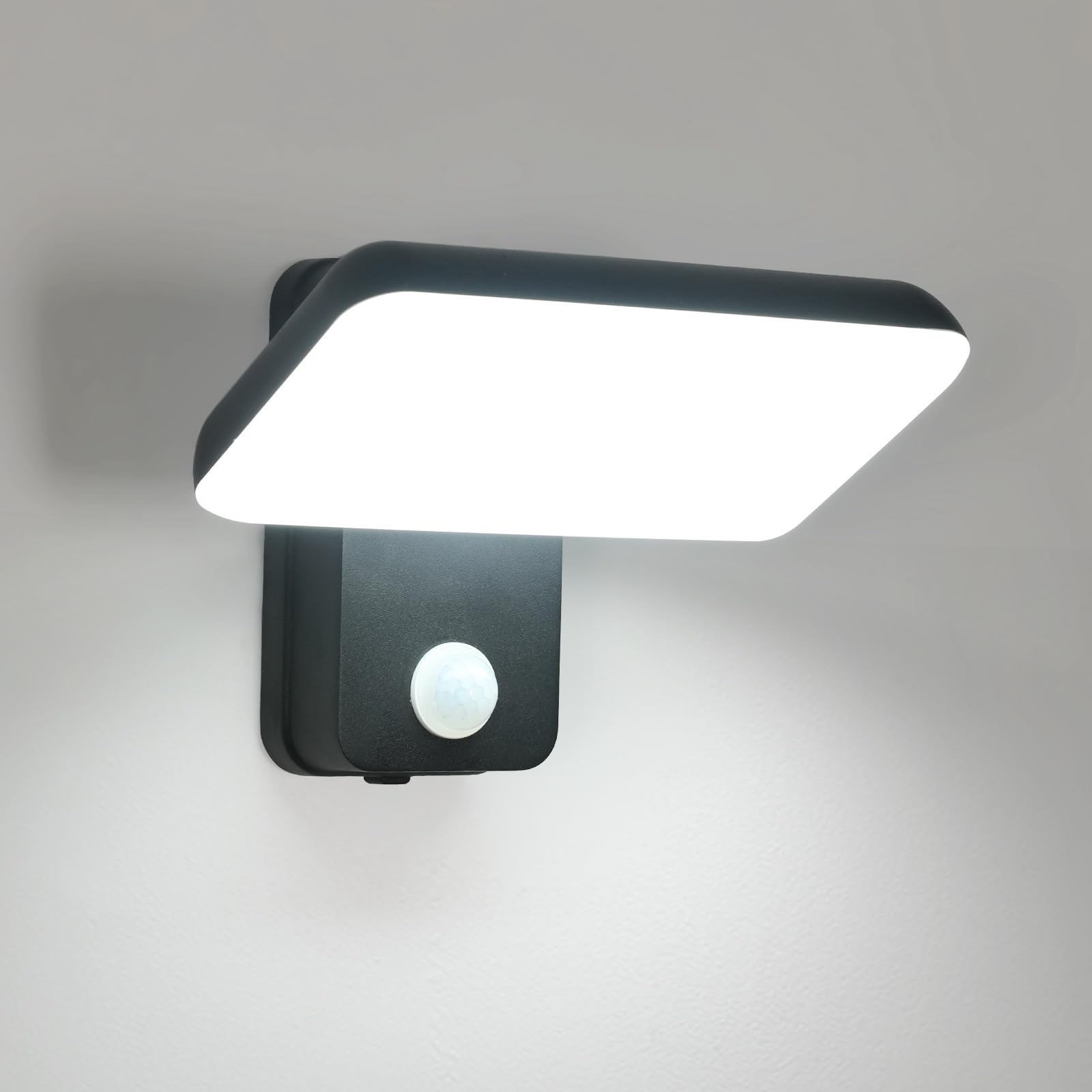 Osairous 16w Lampada Da Esterno Con Sensore Di Movimento, IP65 Lampade da esterno Led, Ruotabile Luce Con Sensore Di Movimento Da Interno, Luci Da Esterno a parete Per Giardino E Terrazza, Nero 6500k