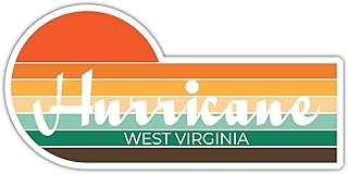 Hurricane West Virginia 4 x 2.25 Inch Sticker Retro Vintage Sunset City 70s Aesthetic Design