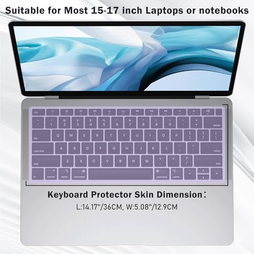 Protector de Teclado Universal Silicona Morado 15-17 Pulg miniatura 2