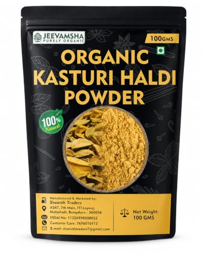 Image of Kasturi Haldi Powder 100g Wild Turmeric | Organic Natural Skin Care & Beauty Herb | Curcuma Aromatica Powder | Pure & Chemical-Free |