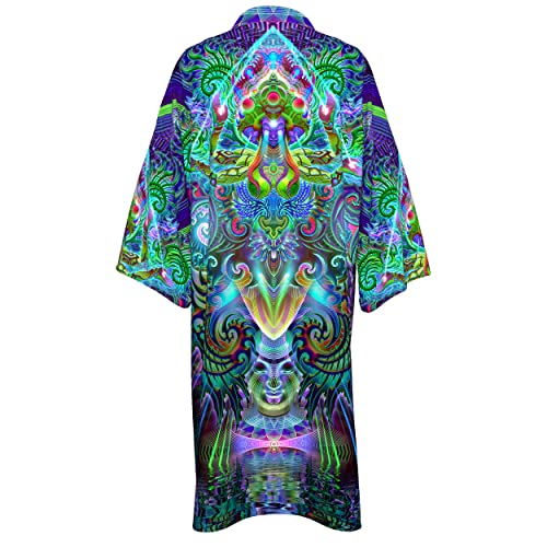 Mystic Mind Unisex Kimono - Festival-Goers Lightweight Psychedelic Kimono, One Size Fits Most, UV Reactive2