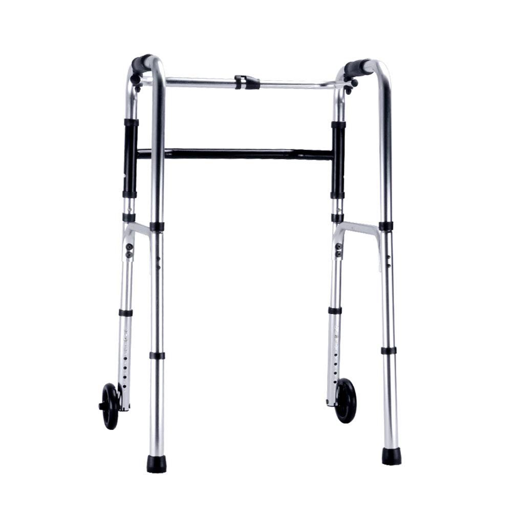 ERoomQ Foldable Rolling Walker with 2 Wheels,Walking Mobility Aid Frame - Lightweight and Height Adjustable - Crutch Armrest (2)