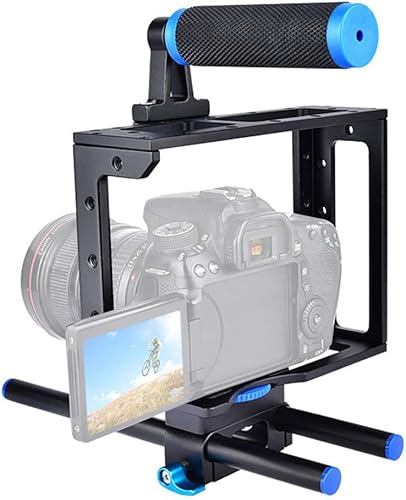 Foto&Tech Kit de jaula para cámara réflex digital con mango superior de 0.591in, compatible con Canon 5D Mark II III, 7D, 70D, D800, D8100, Nikon Foto&Tech Kit de jaula para cámara réflex digital con mango superior de 0.591in, compatible con Canon 5D Mark II III, 7D, 70D, D800, D8100, Nikon