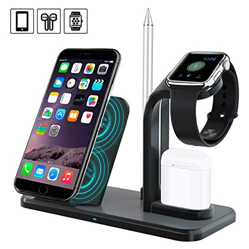 Wireless Charger Stand, Amabana 4 in 1 Wireless Charging Station for iPhone Xs/X Max/XR/X/8/8Plus/iW - //coolthings.us