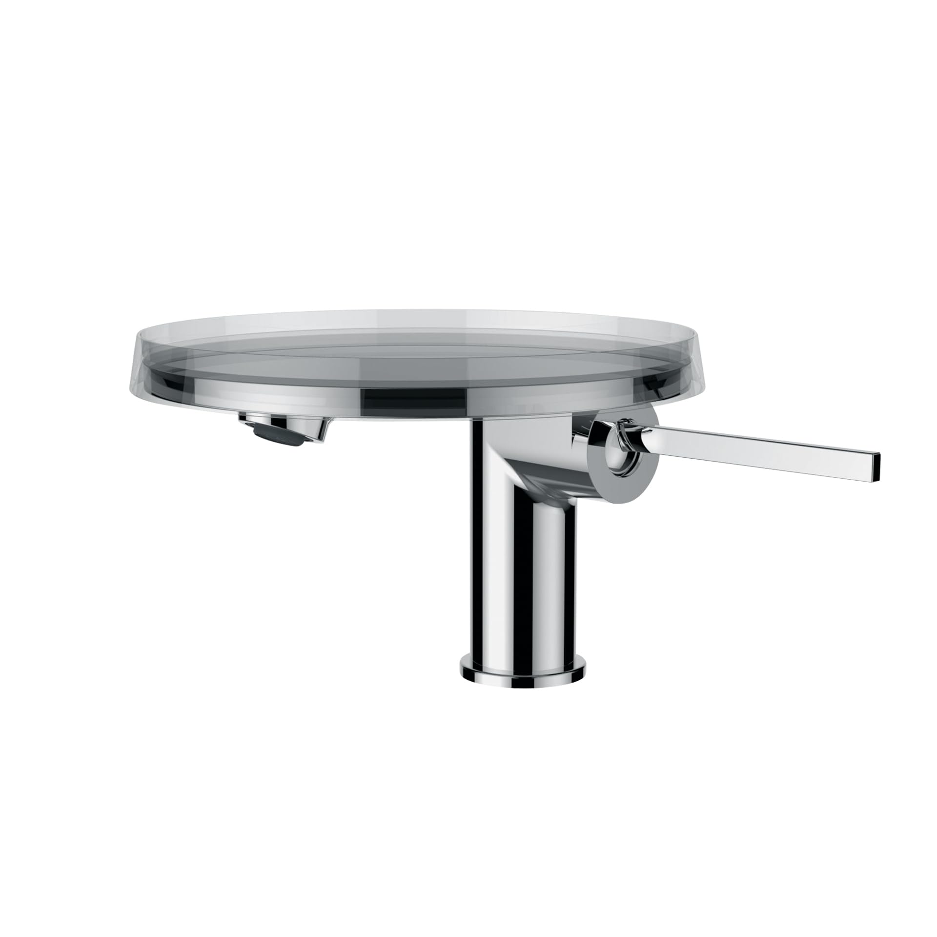 LAUFEN Kartell Monomando de disco mezclador monomando de lavabo, caño fijo, con válvula de desagüe, garganta 110 mm, cromado, H3113310041111