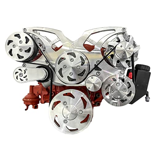 SBC Serpentine Pulley Conversion Kit with AC, PS, and Alternator