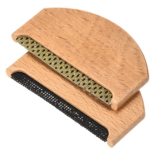 PATIKIL Madera Suéter Peine, 1 Juego Portátil Mini Pelusas Removedor Tela Afeitadora Limpieza Herramientas, Dorado, Negro