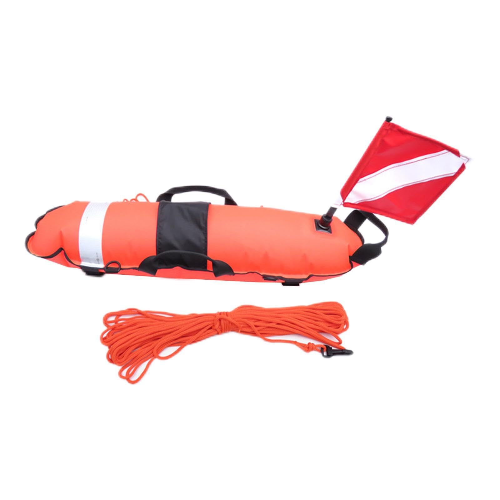 Boya de Buceo fiable, Equipo Esencial para buceadores y apneístas. Resistente y portátil. Boya de Buceo con inflado para señal de Seguridad en el