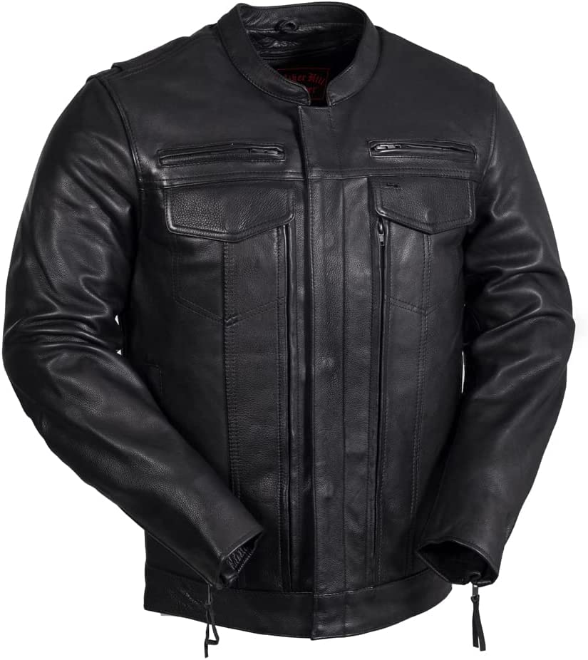Mens Motorcycle Leather Riding Jacket | Leather Motorcycle Biker Jacket Men (3XL)