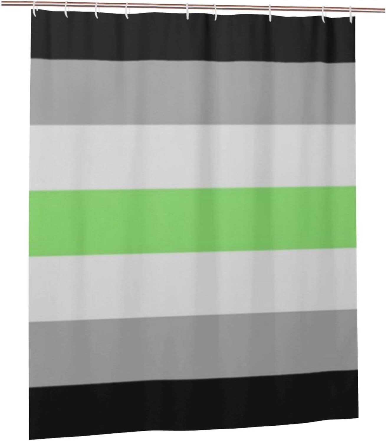 Fpandawang Agender Pride Bathroom Fabric Shower Curtain with 12 Buckles and Hooks, Washable, Waterproof, 60x72 Inches