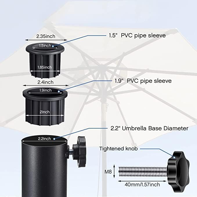 Miniatura 7 de ZCZQC 3IN1 Patio al aire libre Paraguas Soporte Agujero Anillo Tapón Tapa Tapa Repuesto