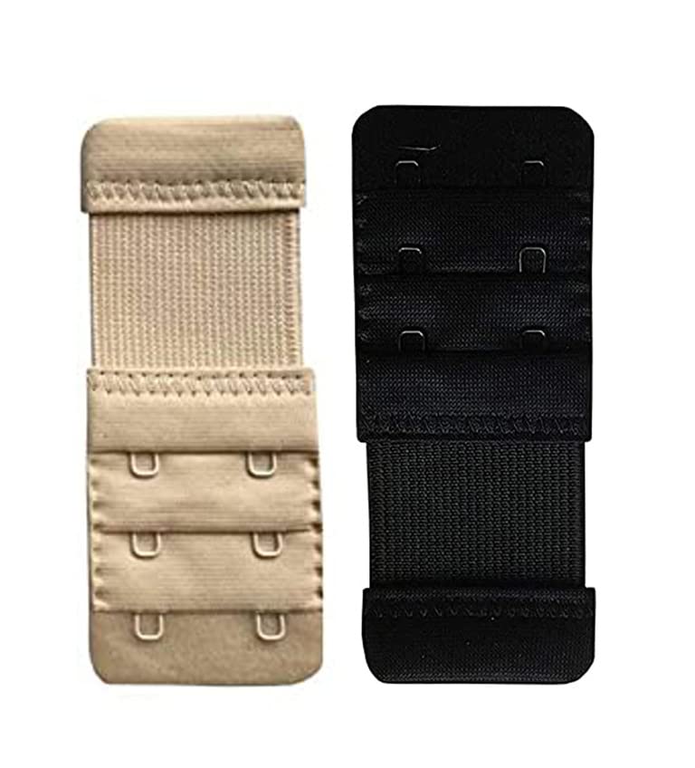 Save Your Bra Increase Bra Hook Extender-2 Hook - 3 Rows (with Extra Elastic) BLACK