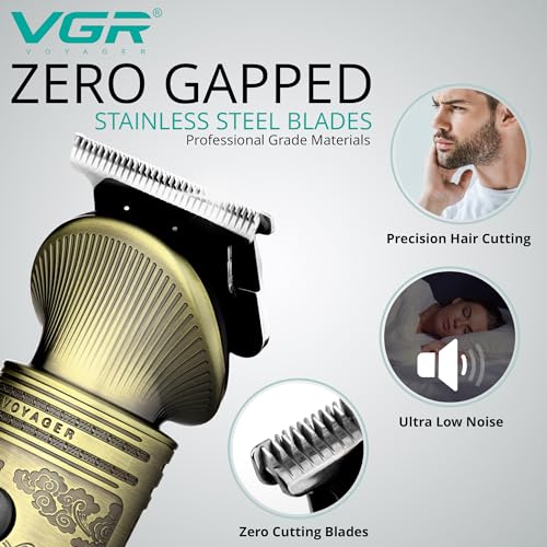 VGR Beard Trimmer for Men Kit, Cordless Hair Clippers, Precision Zero Gap T-Blade, 180 mins Rechargeable Electric Shaver - Image 4