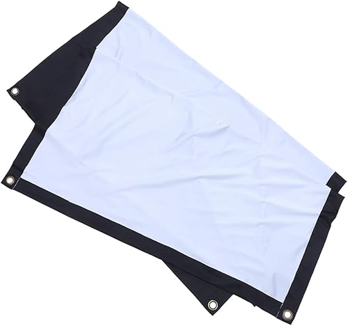 Kisangel Poliéster Anti-Arrugas Superficie Blanco Negro Con Ganchos Interior Exterior Teatro Cine Pantalla Set (4 Ganchos) Grosor Medio (70 Pulgadas