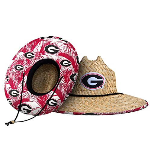 Image of FOCO NCAA Mens NCAA College Team Logo Floral Straw Sun Hat