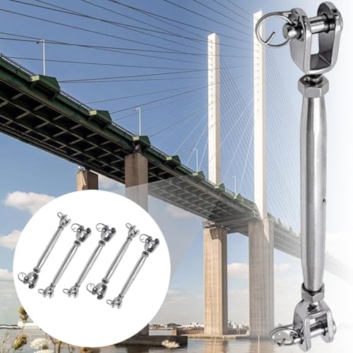 Pack de 5 Tensores de Quijada en Acero Inoxidable para Cables de Cuerda, Herramienta Ajustable de Alta Resistencia para Marina y Rigging miniatura 4