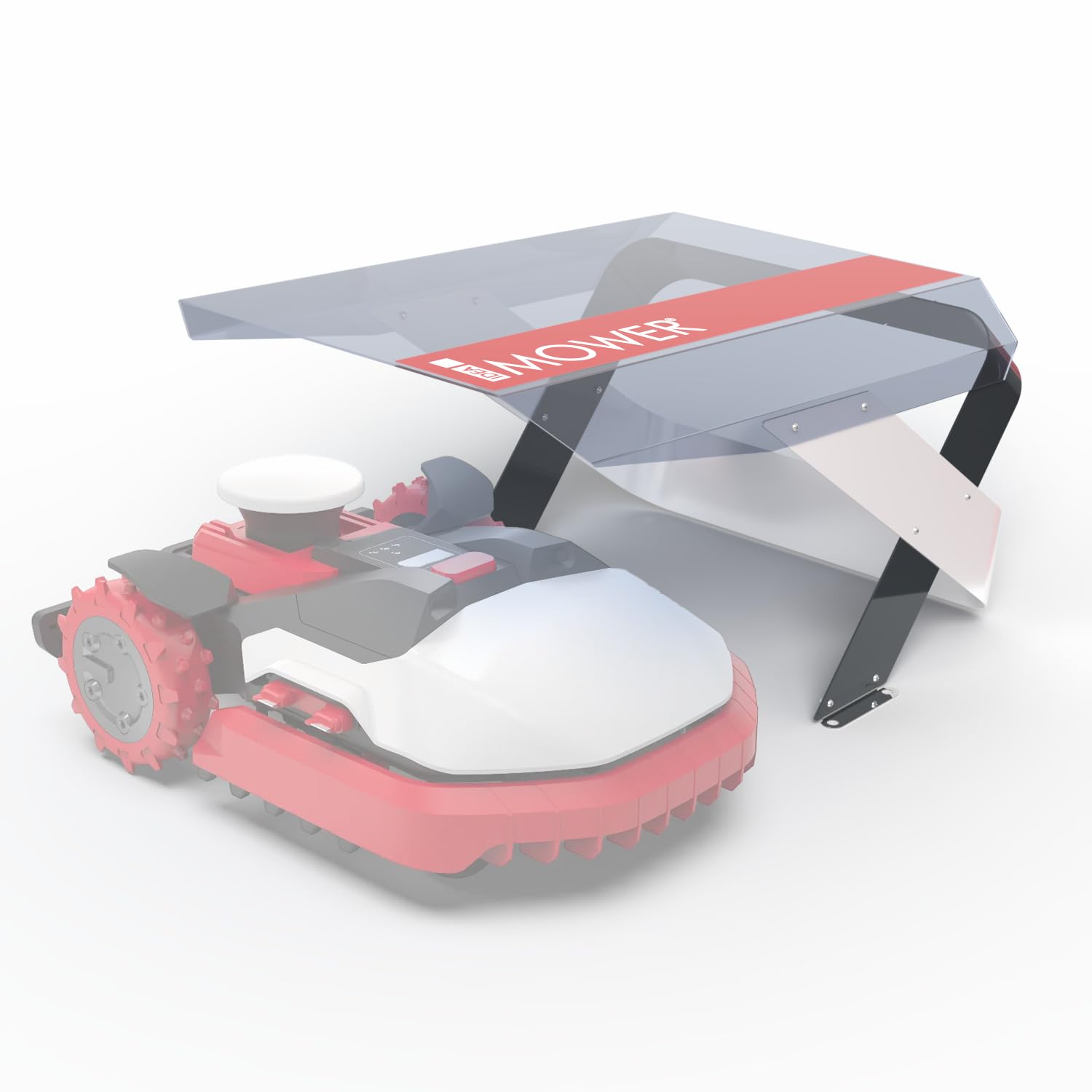 garage per robot tagliaerba Mobius compatibile con Kress RTKn per prati oltre i 10000m² – Protezione con tetto trasparente UV, accesso tastiera, installazione indipendente