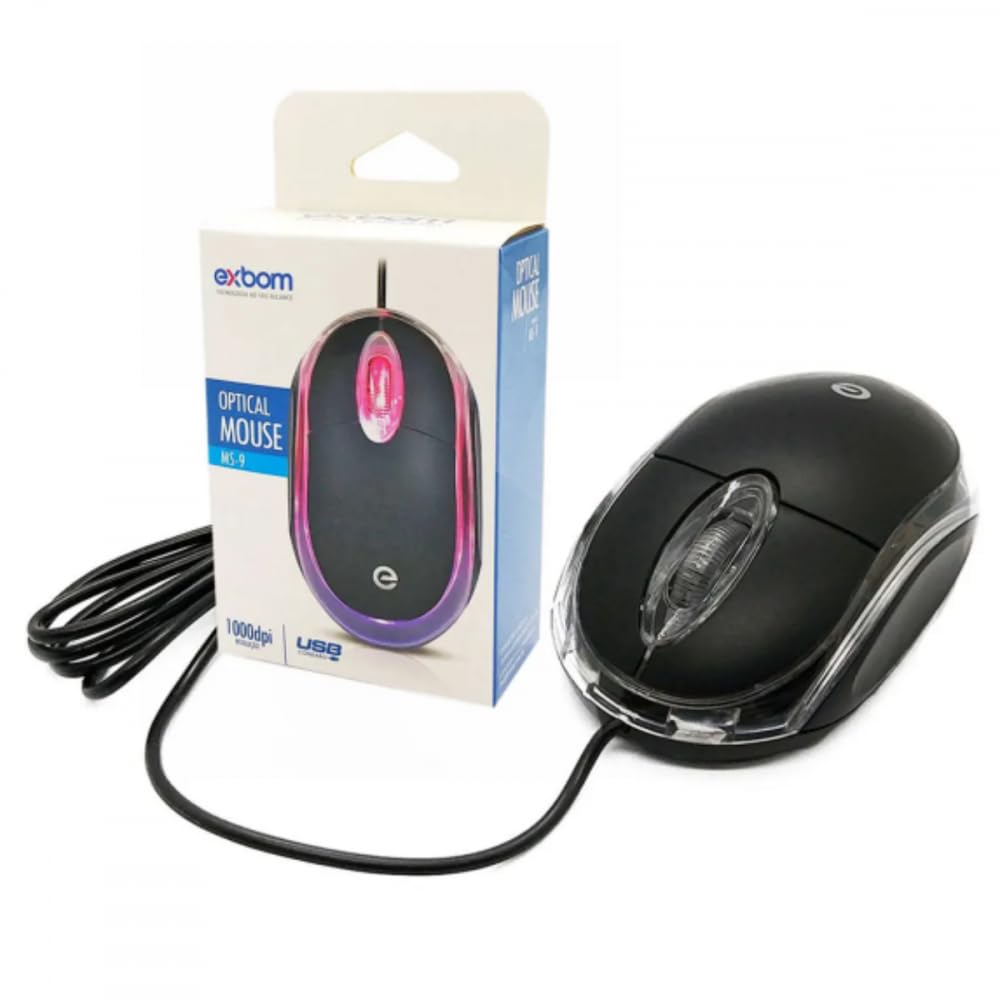 MOUSE USB MS-9 PRETO EXBOM | Amazon.com.br