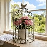 Rustic Metal Planter Holder Vintage Iron Birdcage Flower Planter Farmhouse Metal Climbing Vine Stand Antique Candle Holder Decoration for Garden Patio Balcony Outdoor Indoor Decor (styel#4)
