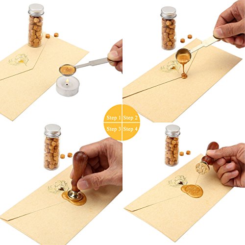 Yoption Sealing Wax Beads For Wax Seal Stamp, 150 Pieces Octagon Wax Seal Beads Kit Perfect For Christmas Cards, Envelopes, Invitations, Wine Packages, Gift Idea (Flashing Wine Red) #TOP5