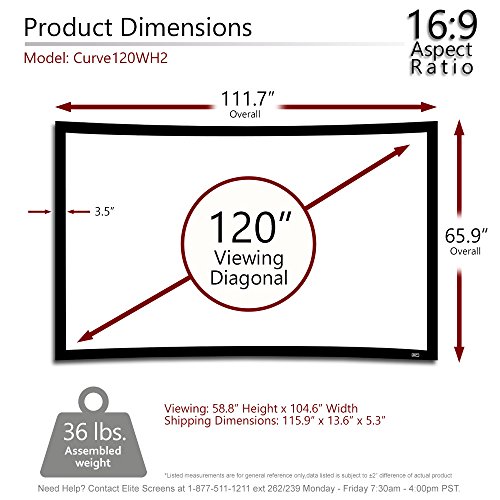 Image of Elite Screens Aeon CineGrey5D, 123 inch Diag 16:9, Edge Free Ceiling Light Rejecting Fixed Frame Projector Screen for Movie Home Theater, AR123DHD5