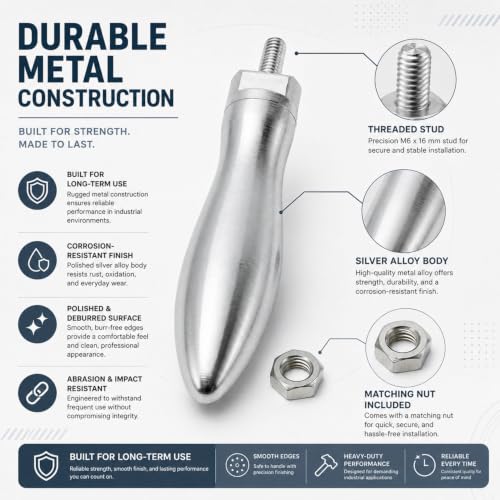 Image of M6 Steel Threaded Revolving Handle Crank Grip with Nut 1 PCS