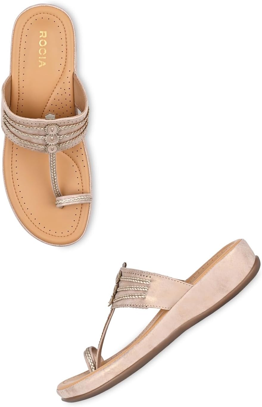 By Regal Women Stitch Down Comfortable Kolhapuris