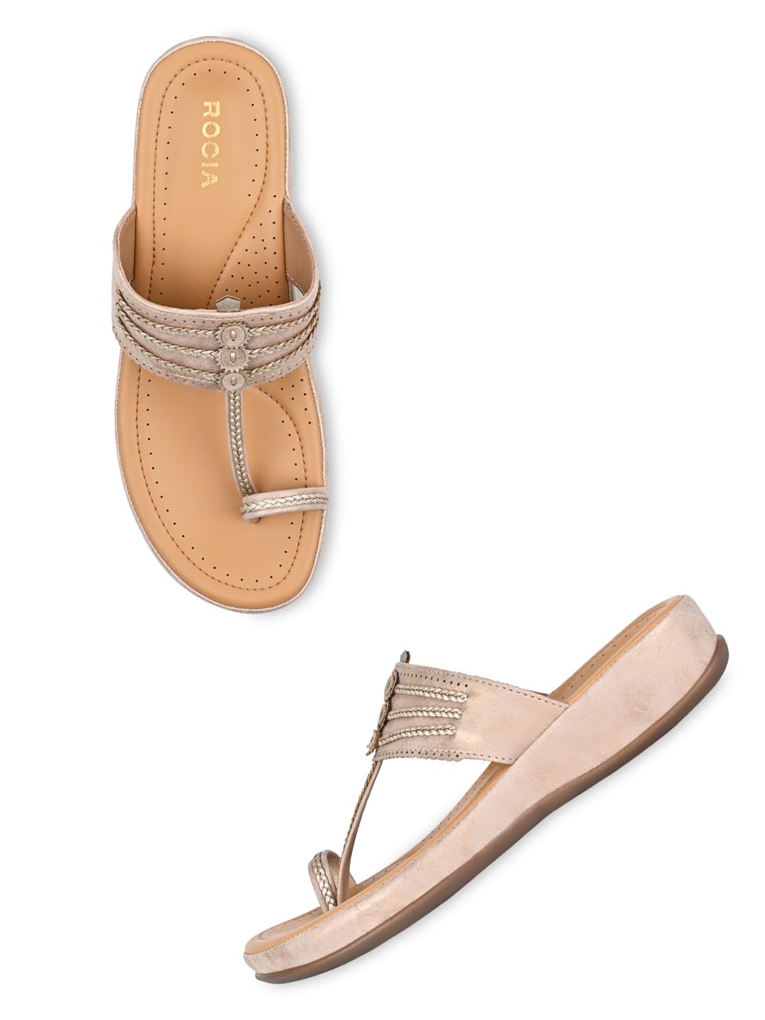 By Regal Women Stitch Down Comfortable Kolhapuris-image-0