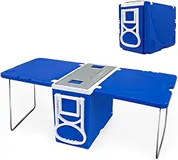 Cooler Caixa Térmica 32L 3 em 1 com Mesa, Rodinhas e Alça de Transporte – Praticidade e Conservação - KDEZ STORE