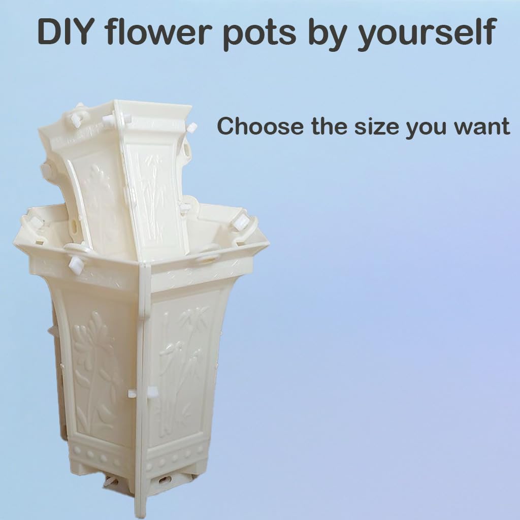 Hexagonal Cement Flower Pot Molds, Concrete Planter Moulds for DIY Garden Lover (55CM)