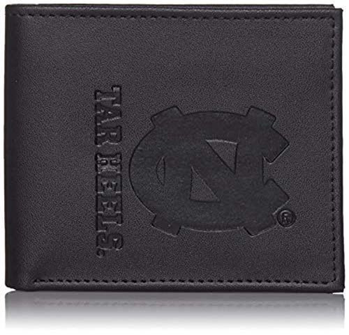 Team Sports America NCAA North Carolina Tarheels Black Wallet | Bi-Fold | Officially Licensed Stamped Logo | Made of Leather | Money and Card Organizer | Gift Box Included