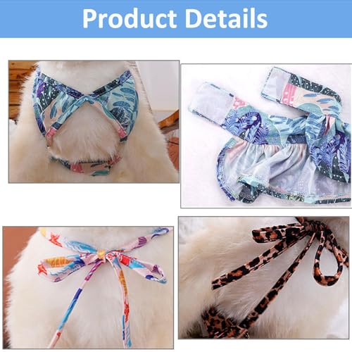 Image of HDKUW Dog Bikini Swimsuit Summer Puppy Bathing Dress Beach Clothes Cat Costume for Puppy Dog Cat Palmleaf S