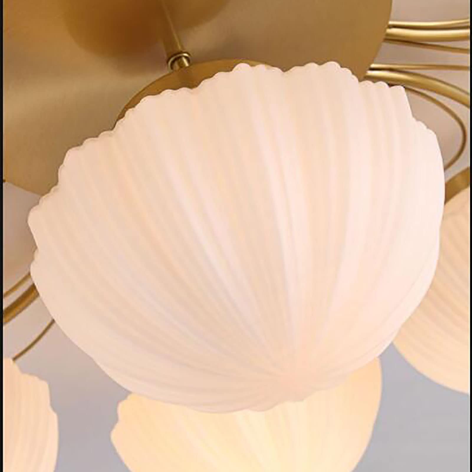 Lampa do sypialni, nowoczesny żyrandol z 6 światłami, lampa sufitowa w stylu połowy wieku, nowoczesna oprawa do sypialni i salonu - złoto 70x22cm, armatura domowa