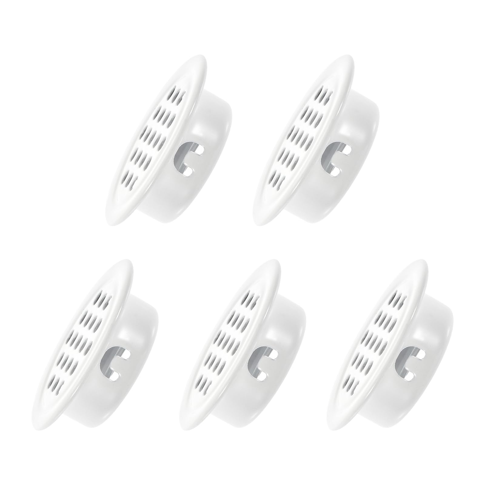 METALLIXITY Round Air Vents(Fit 25mm/0.98" Dia.) 5Pcs, Stainless Steel Circle Soffit Airflow Vent Wall Mesh Vent Cover - for Cabinets Wardrobe Shoebox, White