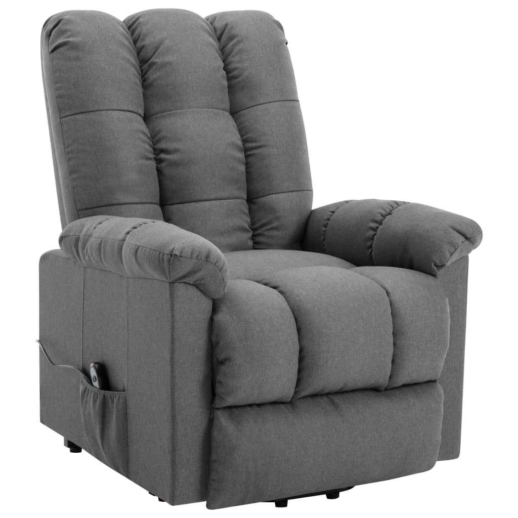 aphrophina Power Lift Recliner with Adjustable Backrest and Footrest, Comfortable Light Gray Fabric, Seniors and Mobility Support