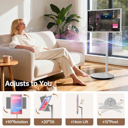 Image of HORION 32-Inch 4K UHD Portable Smart TV with Wheels for Home & Office