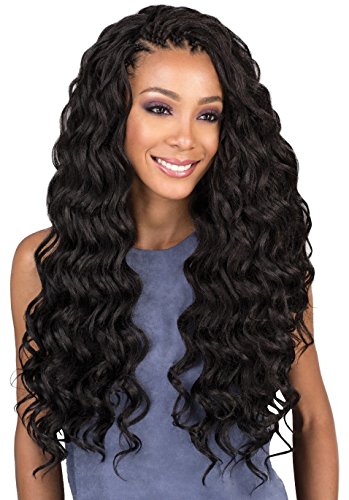 Ocean Wave Crochet Braids Wavy Synthetic Hair Extensions Difunee Hair (18", Packs-4) (1B) …