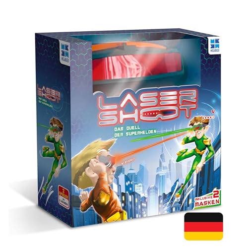 Megableu, Laser Shoot Spiel, aufregendes Laser Spiel für Kinder, mit 2 elektronischen Masken, Spaß für 2 Spieler ab 7 Jahren