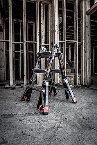 Little Giant Ladders, Dark Horse, M13, 7-11 foot, Multi-Position Ladder, Fiberglass, Type 1AA, 375 lbs weight rating, (15143-001)