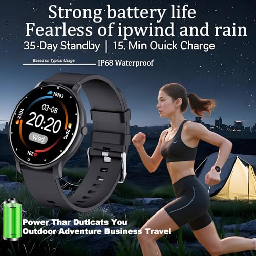 Versatile HD Smartwatch for Active Lifestyle - 1.46" Touchscreen, 128 Sports Modes, Heart Rate & Sleep Monitoring, IP68 Waterproof, Magnetic Charging (Matte Black) - Image 4