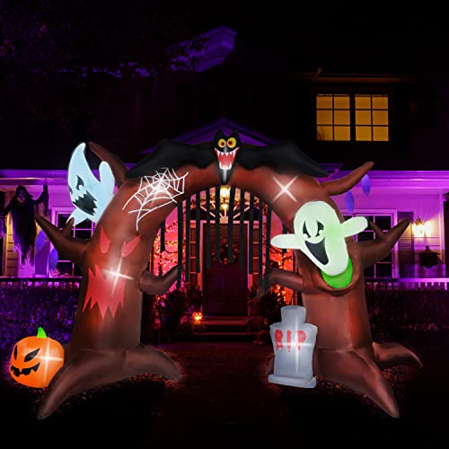 15Ft Giant Halloween Inflatable Large Archway Arch Haunted Ghosts Pumpkin Tombstones Monster Led Lights Lighted Blowup Yard Decor Lawn Outdoor Holiday Decorations #TOP1