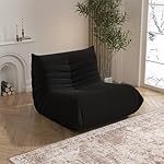 Bean Bag Chair, Memory Foam Bean Bag Sofa Large Bean Bag Chair for Adults, Bean Bag Chairs for Teens with High Density Comfortable Foam, Memory Foam Lazy Sofa for Living Room, Bedroom (Black) - Image 3