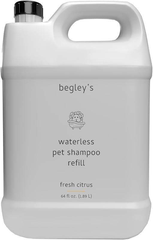 Shampoo a Seco para Cães e Gatos Begley's com Limpeza sem Água e Fragrância Cítrica – Refil 473 mL