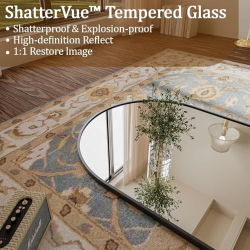 Image of Koonmi 56x21 Arched Full Length Mirror, Floor Mirror with Stand