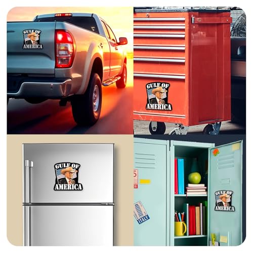 Image of Gulf of America Joke DJT Sticker - Funny Gulf of Mexico Meme Joke Pack - Car Truck Bumper Laptop Flat Surface - 5 Inches 2 Pack - Made in USA - AAS0467 -FBA