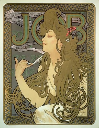Calendario zodiacale Alphonse Mucha póster retro de 60x90cm para decoración elegante