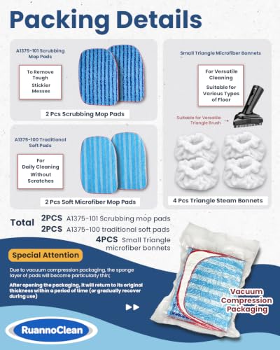 Image of Steam Mop Pads and Microfiber Bonnets Compatible with McCulloch